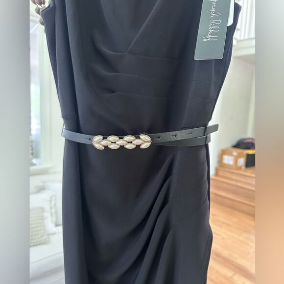 JOSEPH RIBKOFF BLACK BELTED DRESS NEW WITH TAGS - Picture 4 of 9